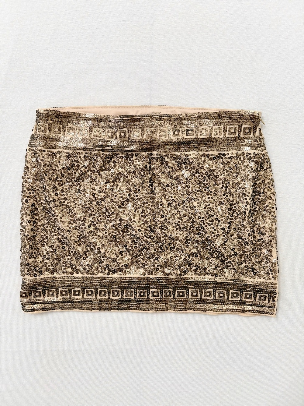 Express Gold Sequin Mini Skirt